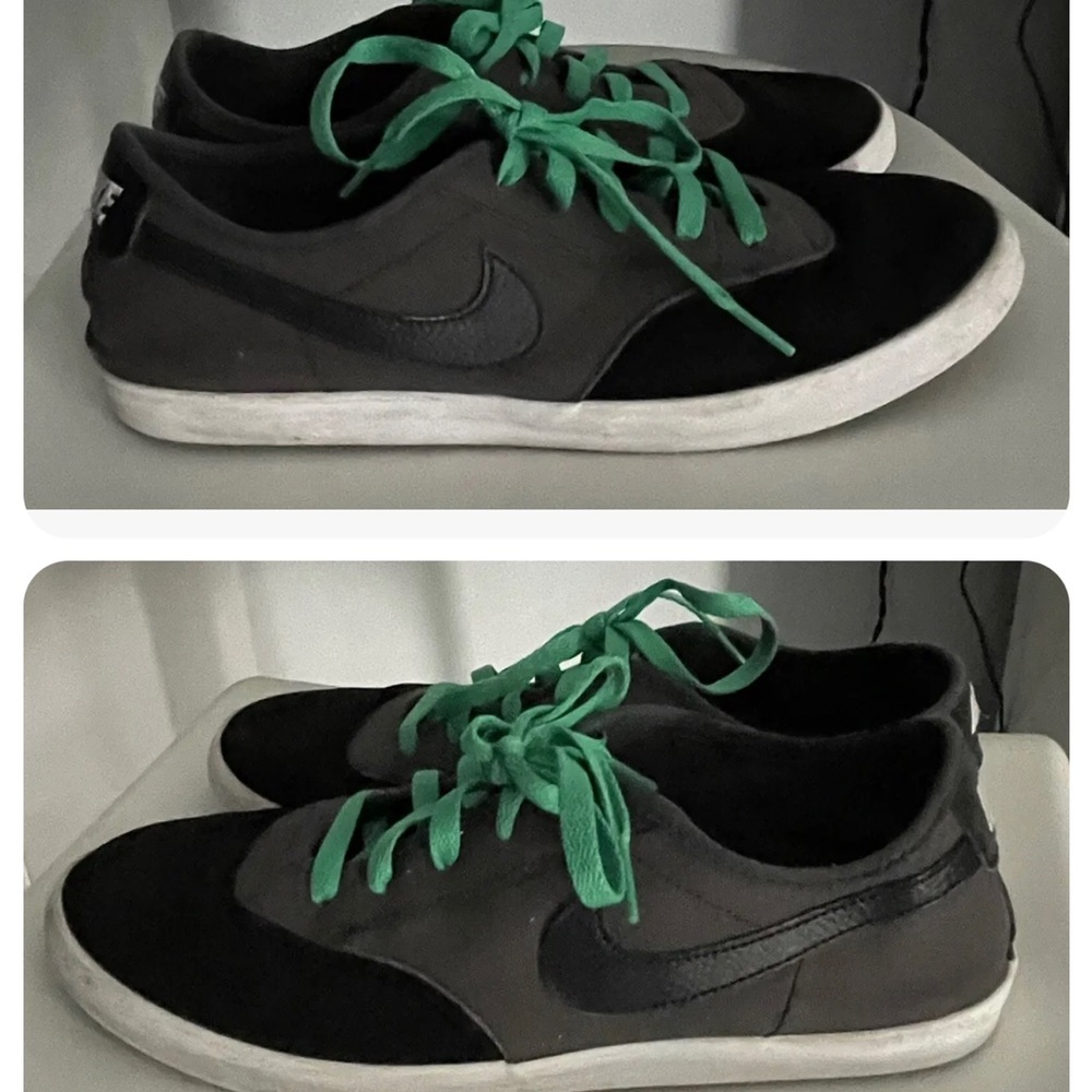 Nike Black Suede Aneakera Green Laces 525246 -030￼  size 9